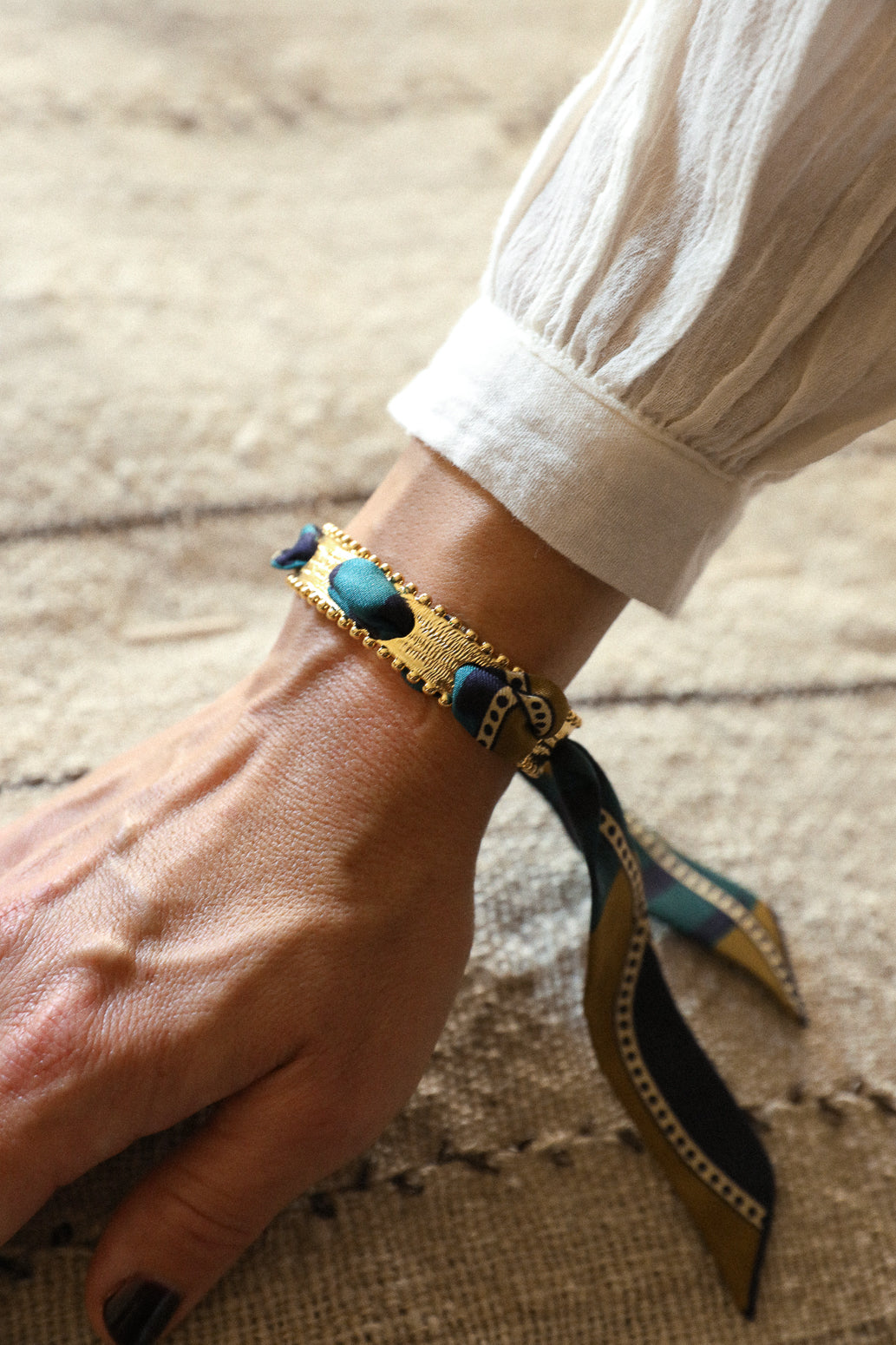 Bracelet Diva et ruban Chapanoir, olive