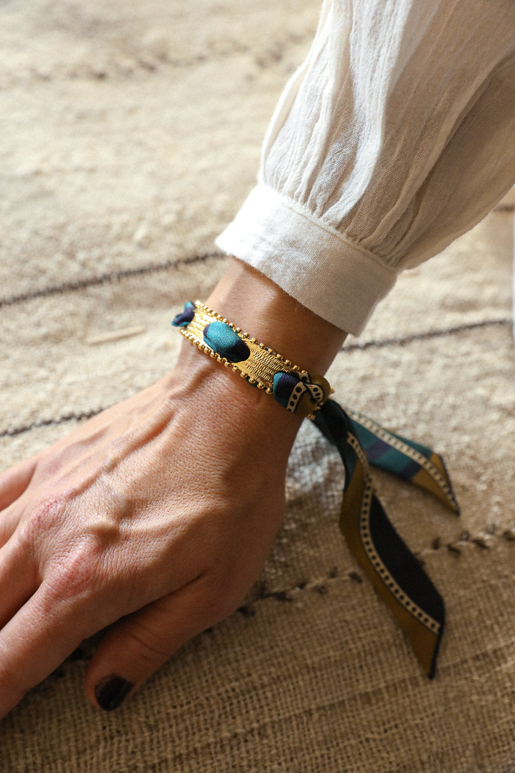 Bracelet Diva et ruban Chapanoir, olive