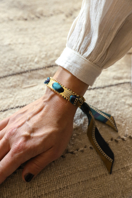 Bracelet Diva et ruban Chapanoir, olive