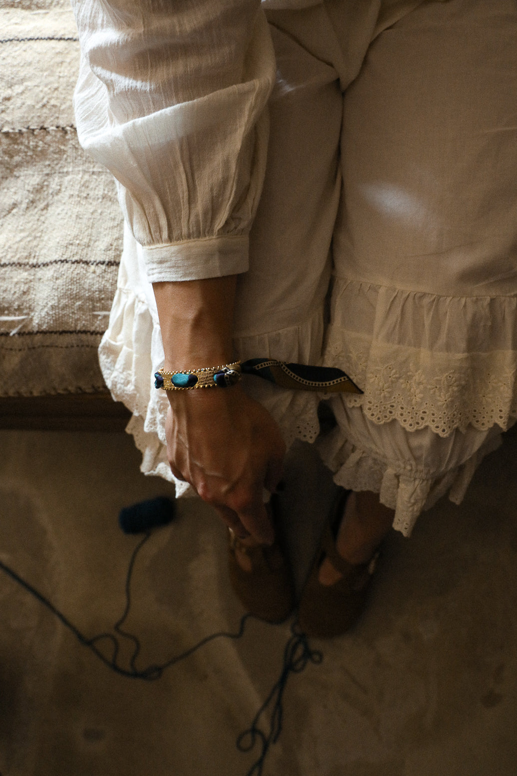 Bracelet Diva et ruban Chapanoir, olive