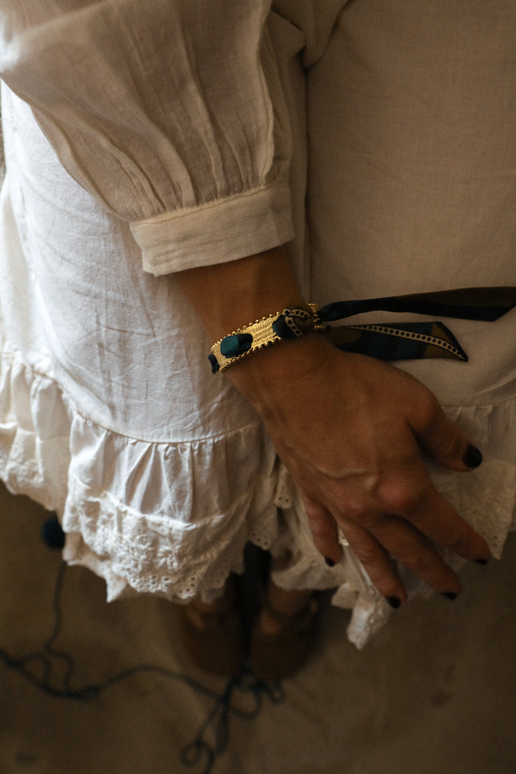 Bracelet Diva et ruban Chapanoir, olive