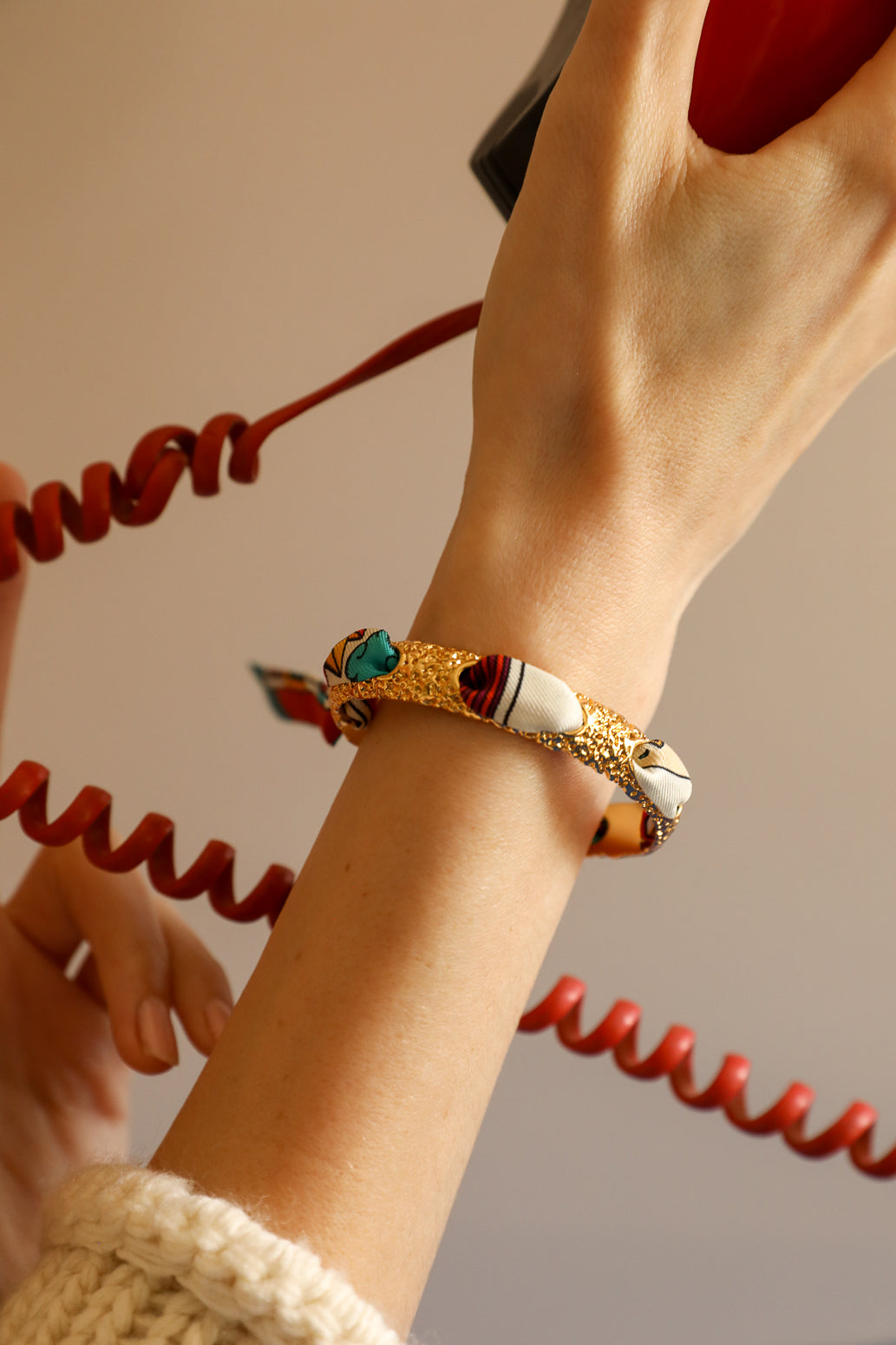 Ruban en soie 1cm Tarot, multicolore