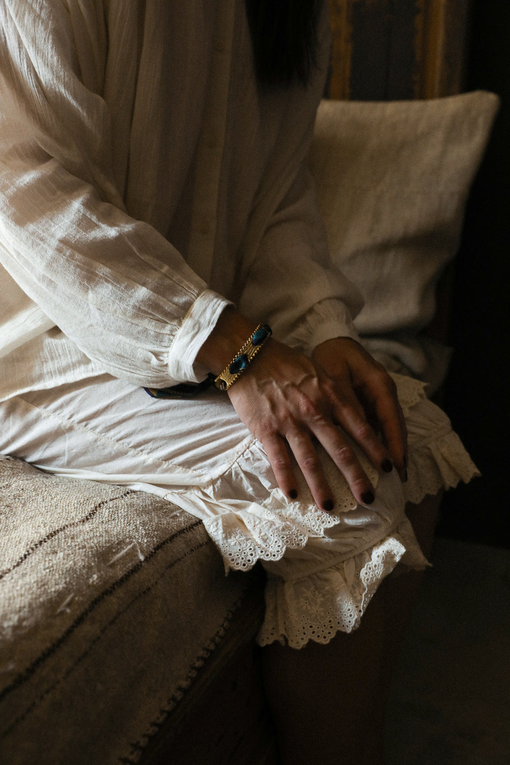 Bracelet Diva et ruban Chapanoir, olive