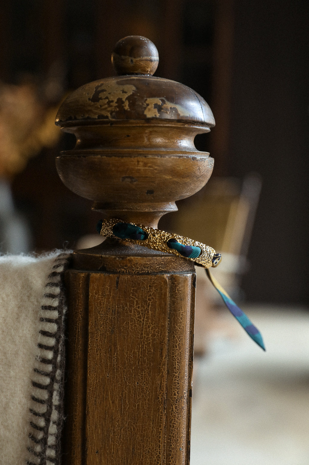 Bracelet Queen et son ruban Chapanoir, olive