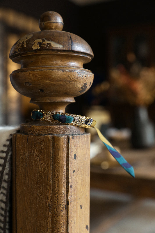 Bracelet Queen et son ruban Chapanoir, olive