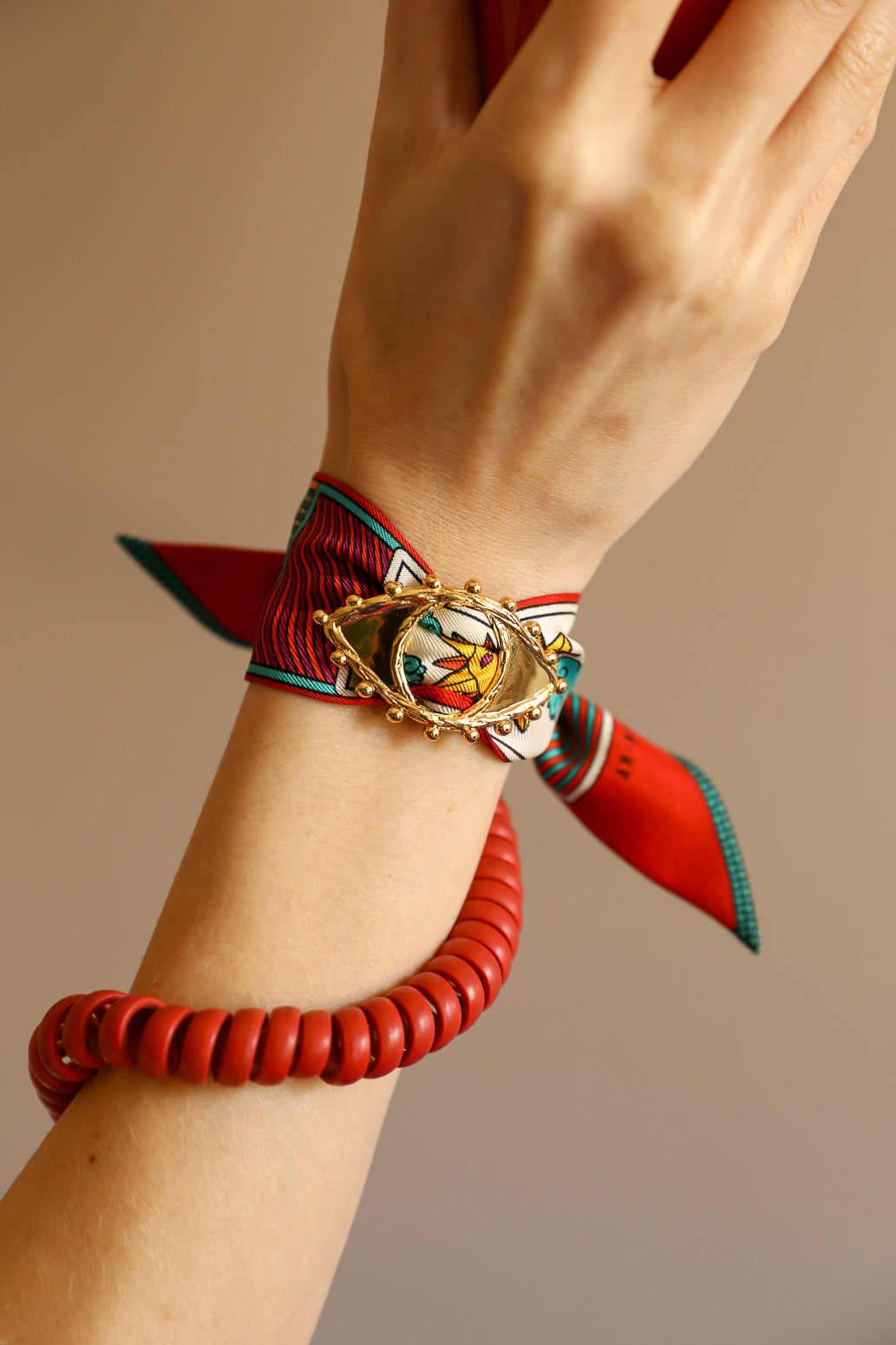 Bracelet en soie 4cm Tarot, multicolore