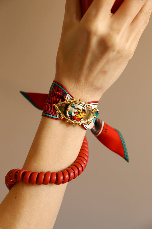 Bracelet en soie 4cm Tarot, multicolore