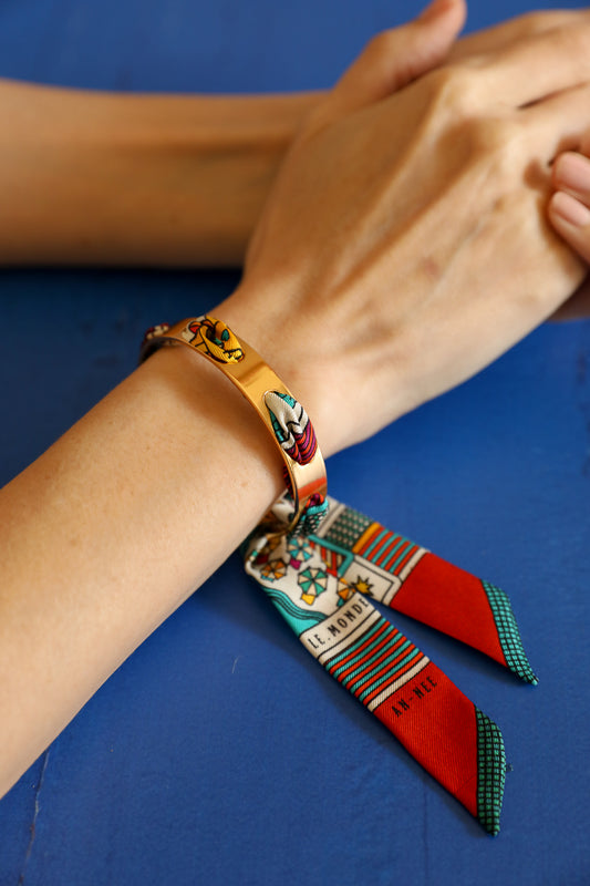 Bracelet Septembre et ruban Tarot, multicolore