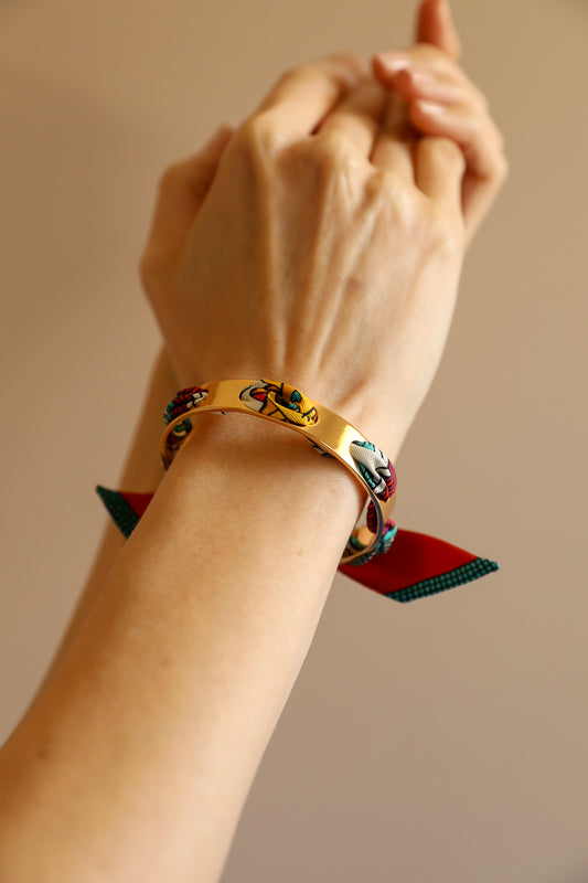 Bracelet Septembre et ruban Gypsy Tales, orange