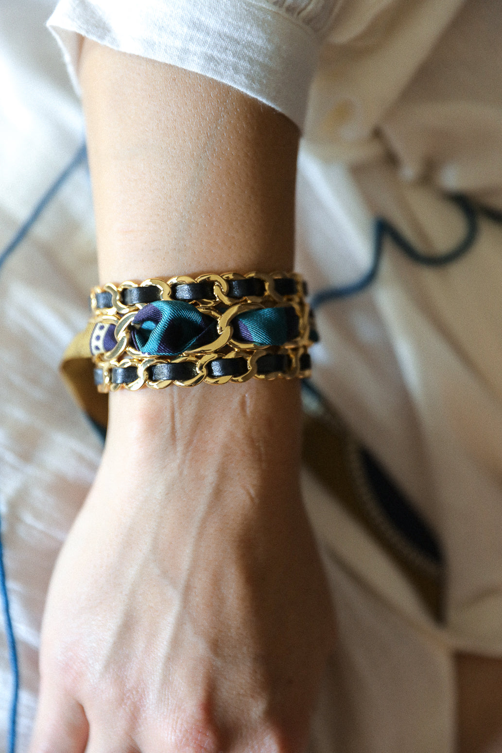 Ruban en soie 2cm Chapanoir, olive