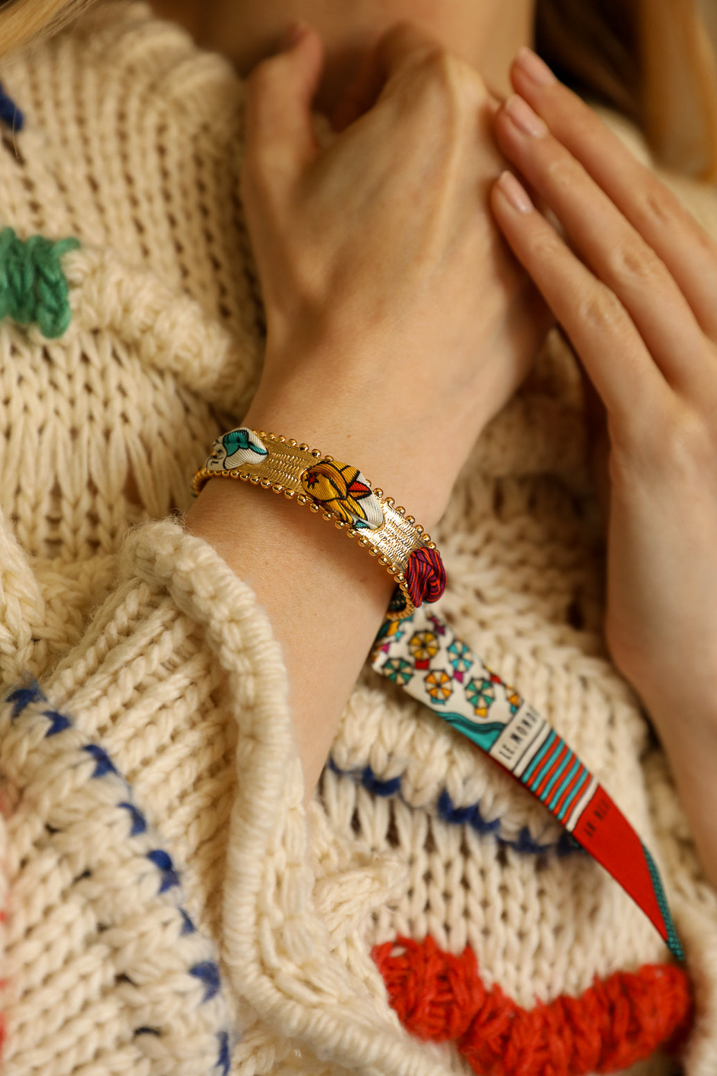 Bracelet Diva et ruban Tarot, multicolore