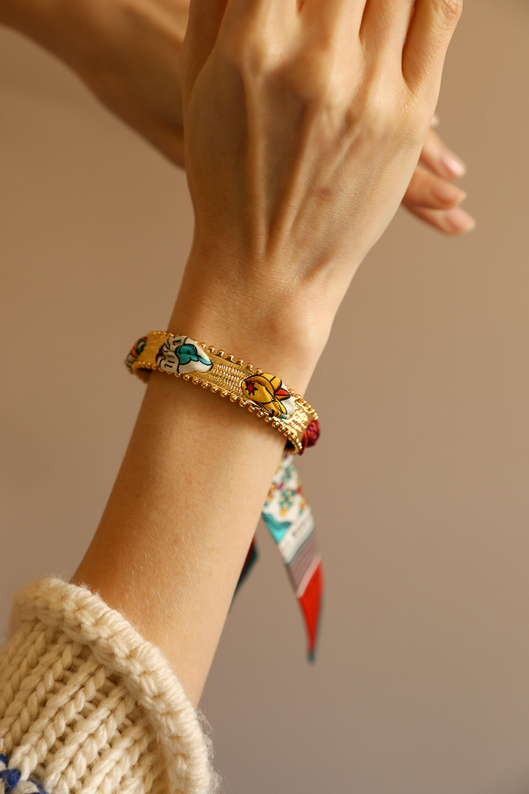 Bracelet Diva et ruban Tarot, multicolore