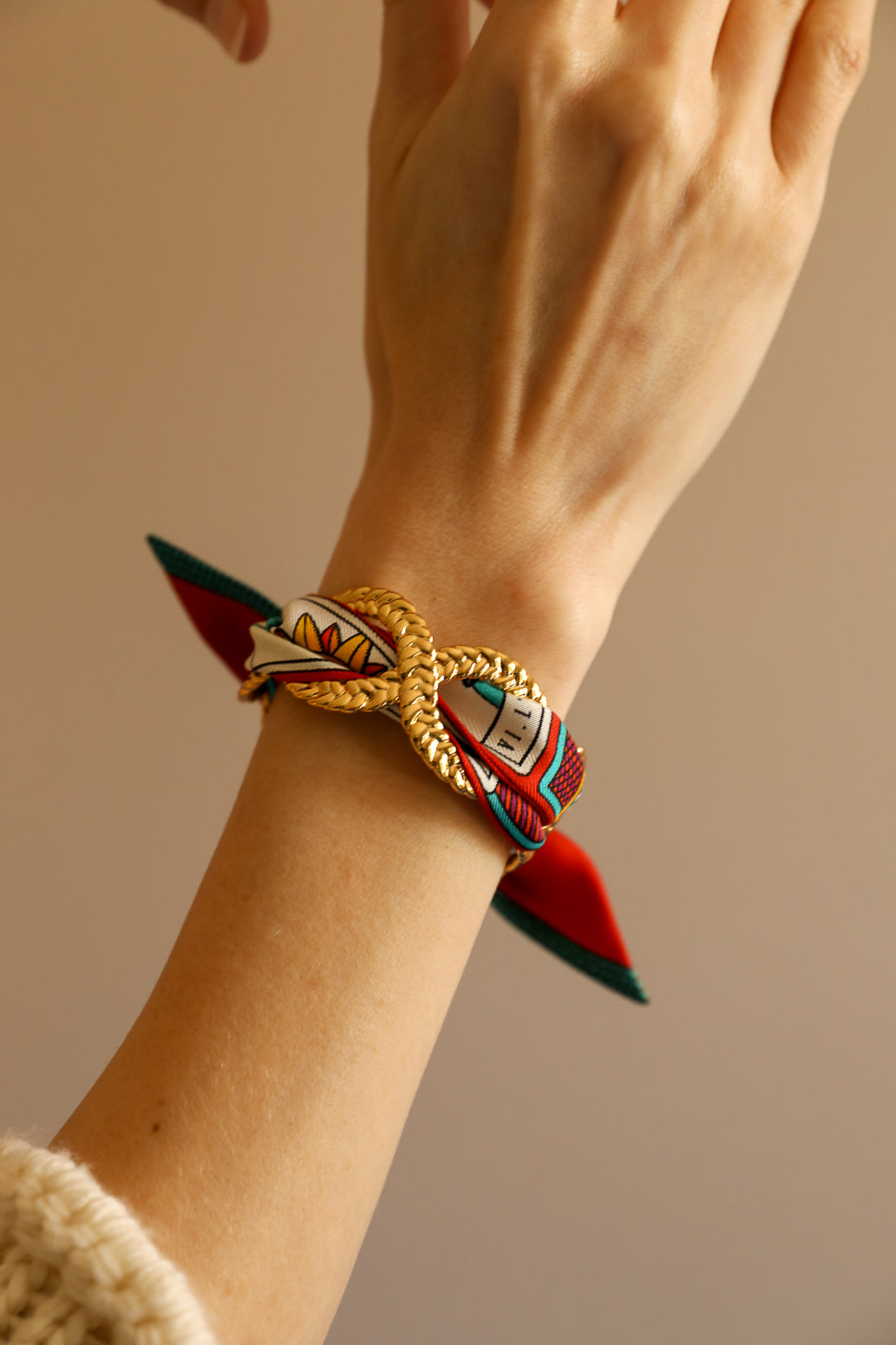 Manchette Tresse et ruban Tarot, Multicolore