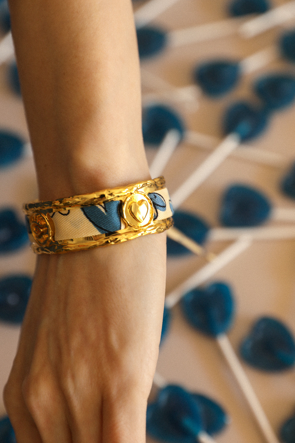 Irma cuff and its Blue Words ribbon