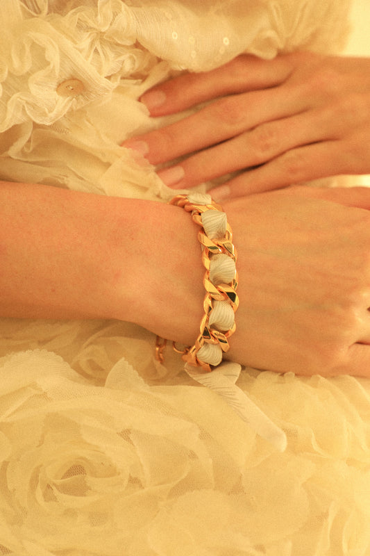 Bracelet Décembre et ruban Paon