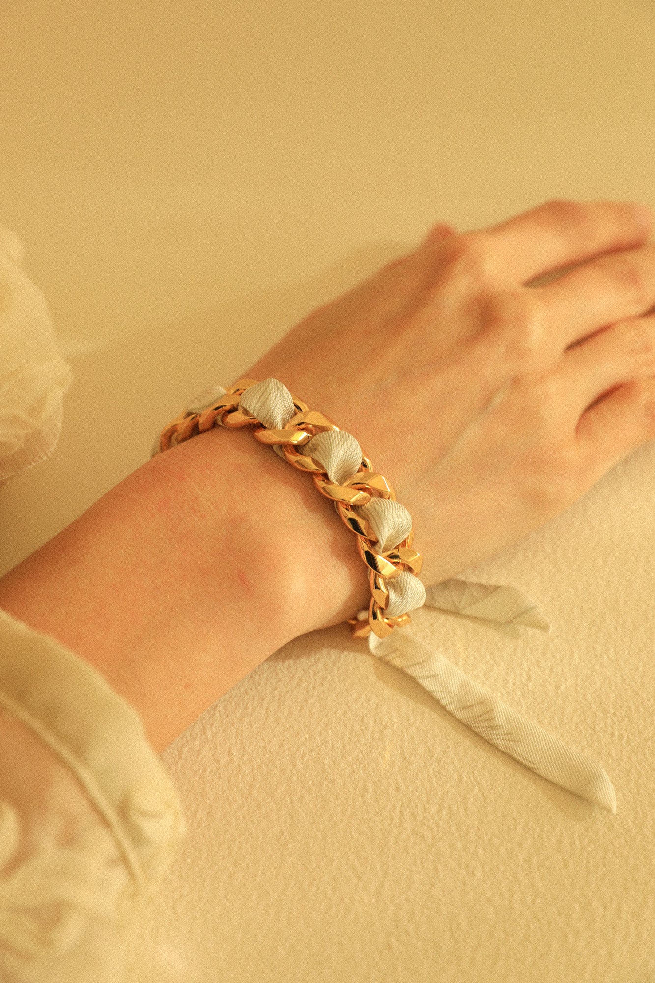 Bracelet Décembre et ruban Paon