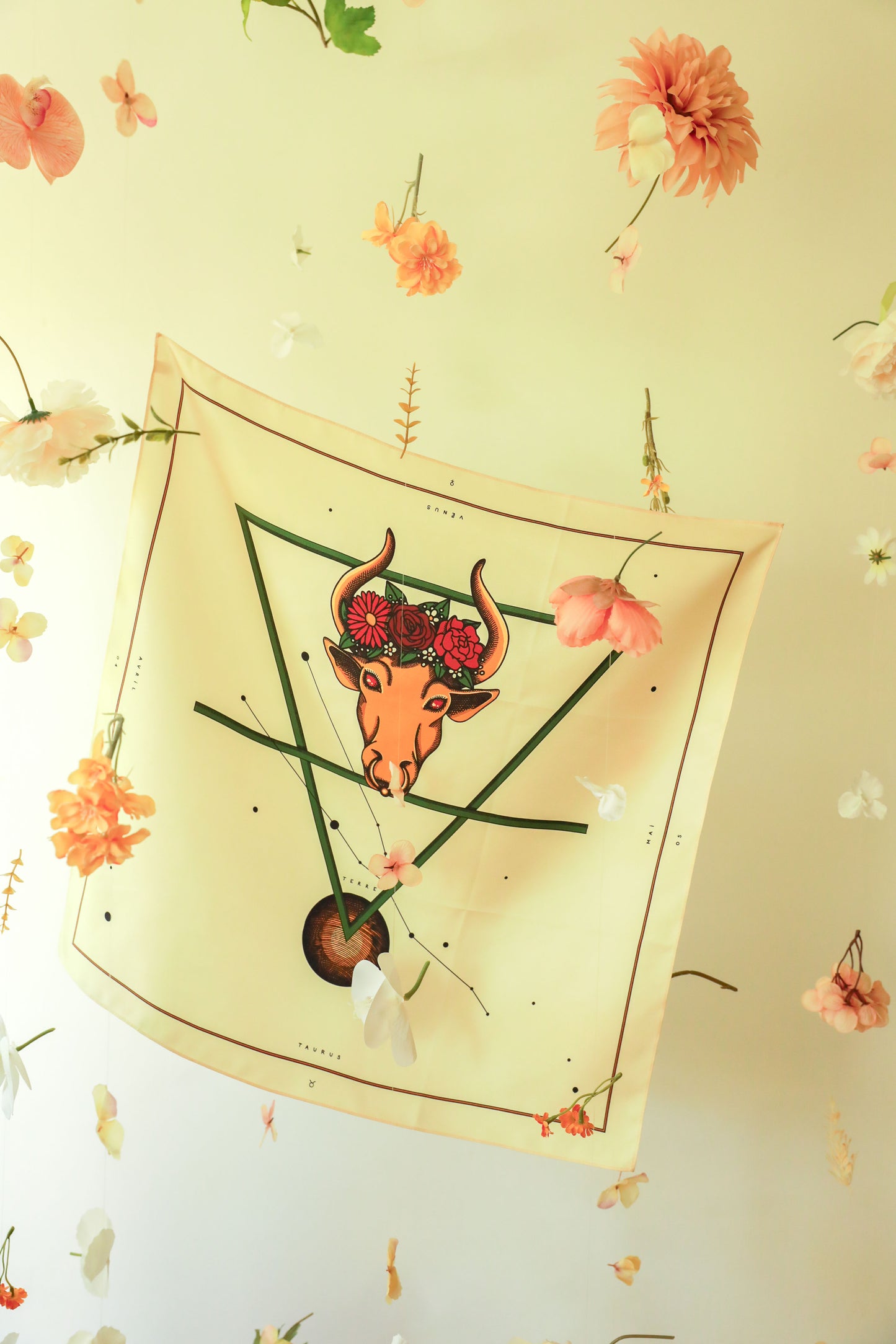 Bandana en soie 55cm - Signe Astro, Crème