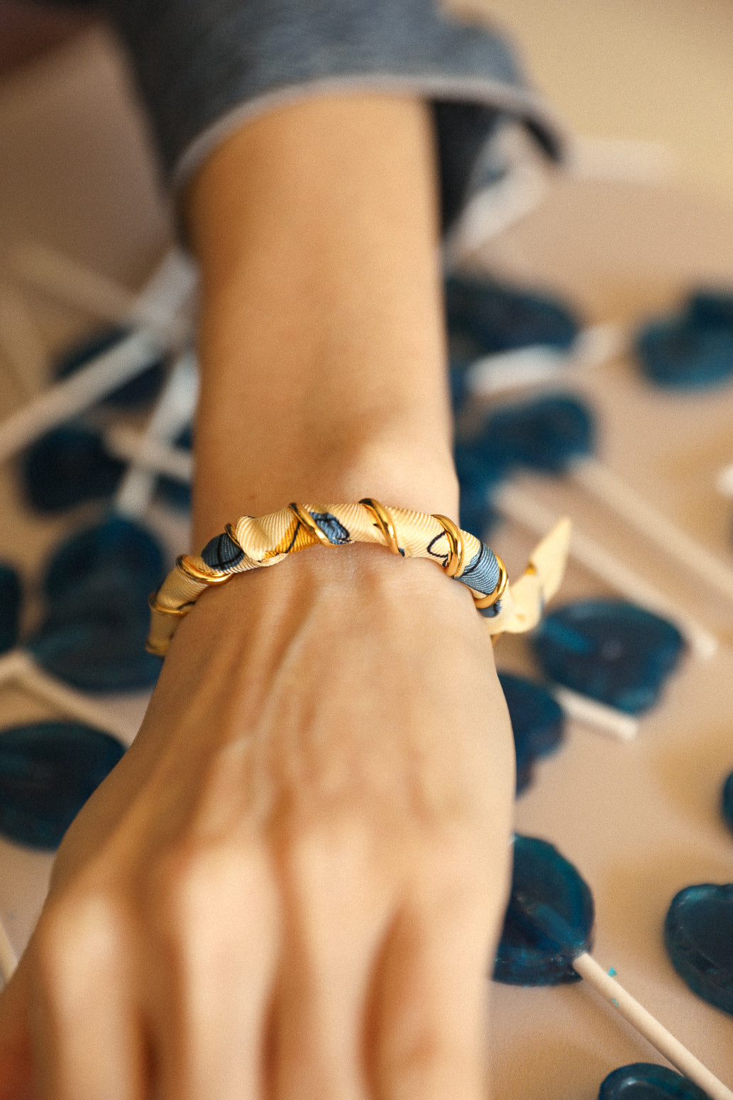 October bracelet and its Blue Words ribbon