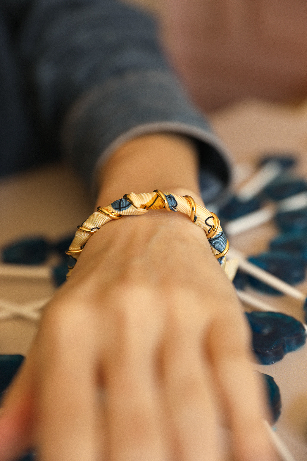 October bracelet and its Blue Words ribbon