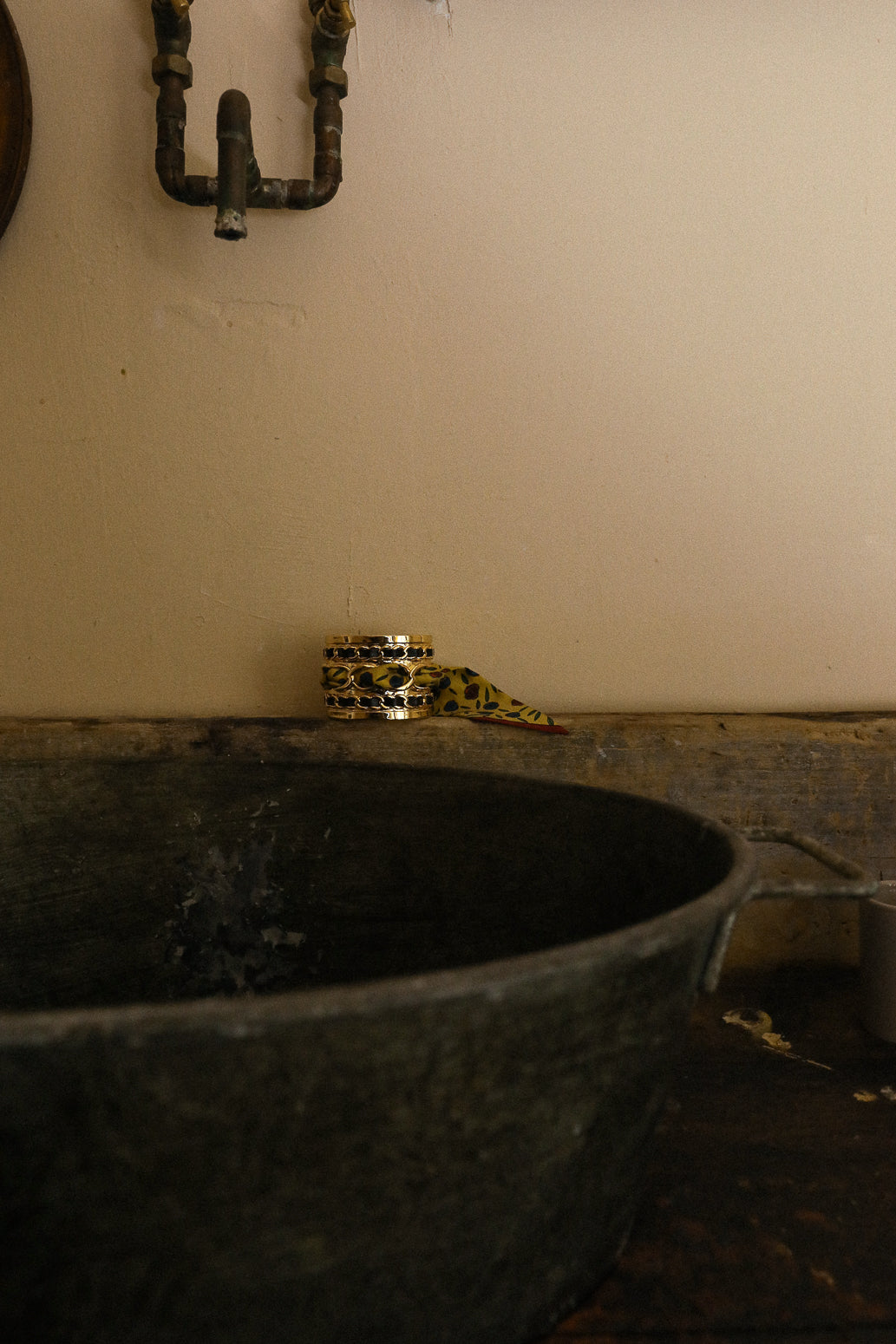 Grande manchette Décembre et ruban Gypsy Tales, curry