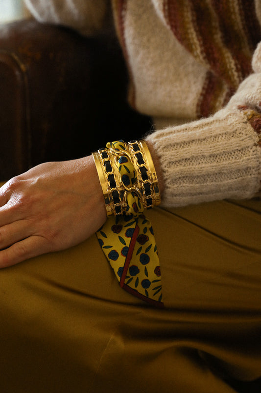 Grande manchette Décembre et ruban Gypsy Tales, curry