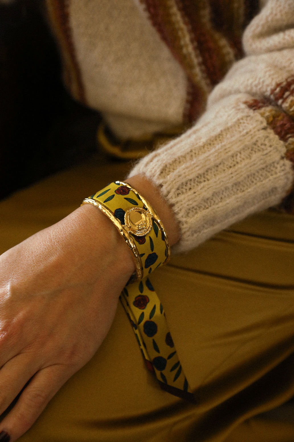 Gypsy Tales Moon and Ribbon Cuff, Curry