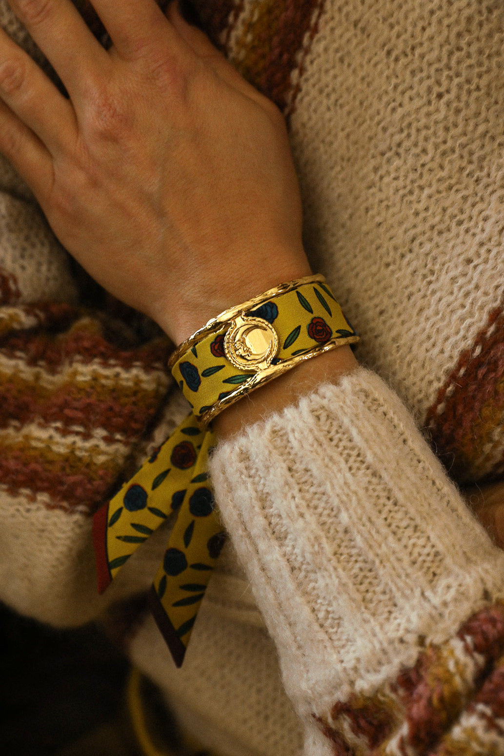 Gypsy Tales Moon and Ribbon Cuff, Curry