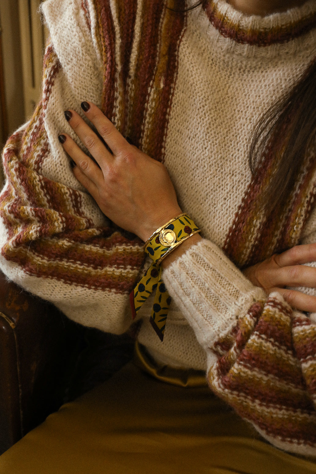 Gypsy Tales Moon and Ribbon Cuff, Curry