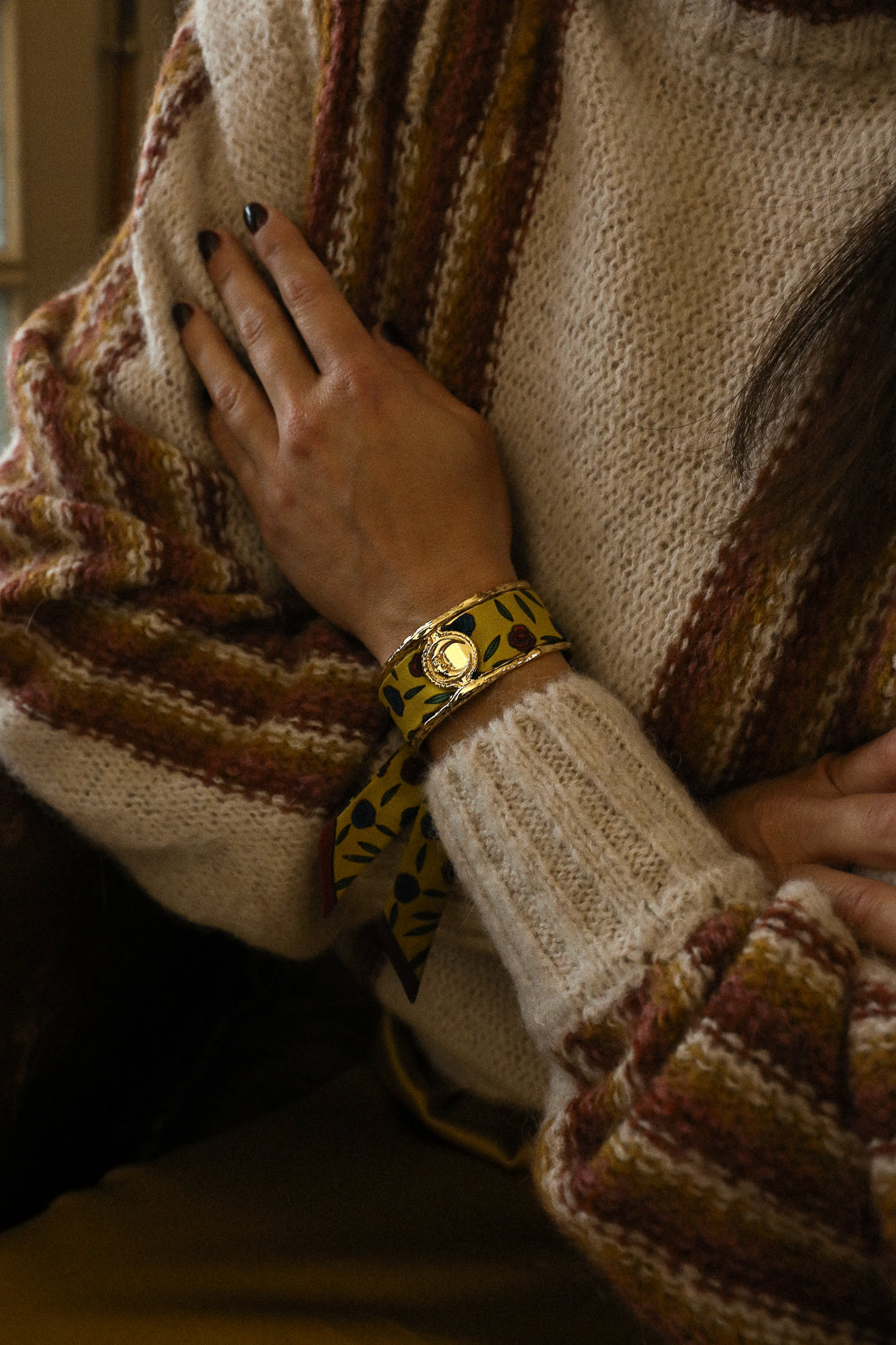 Gypsy Tales Moon and Ribbon Cuff, Curry