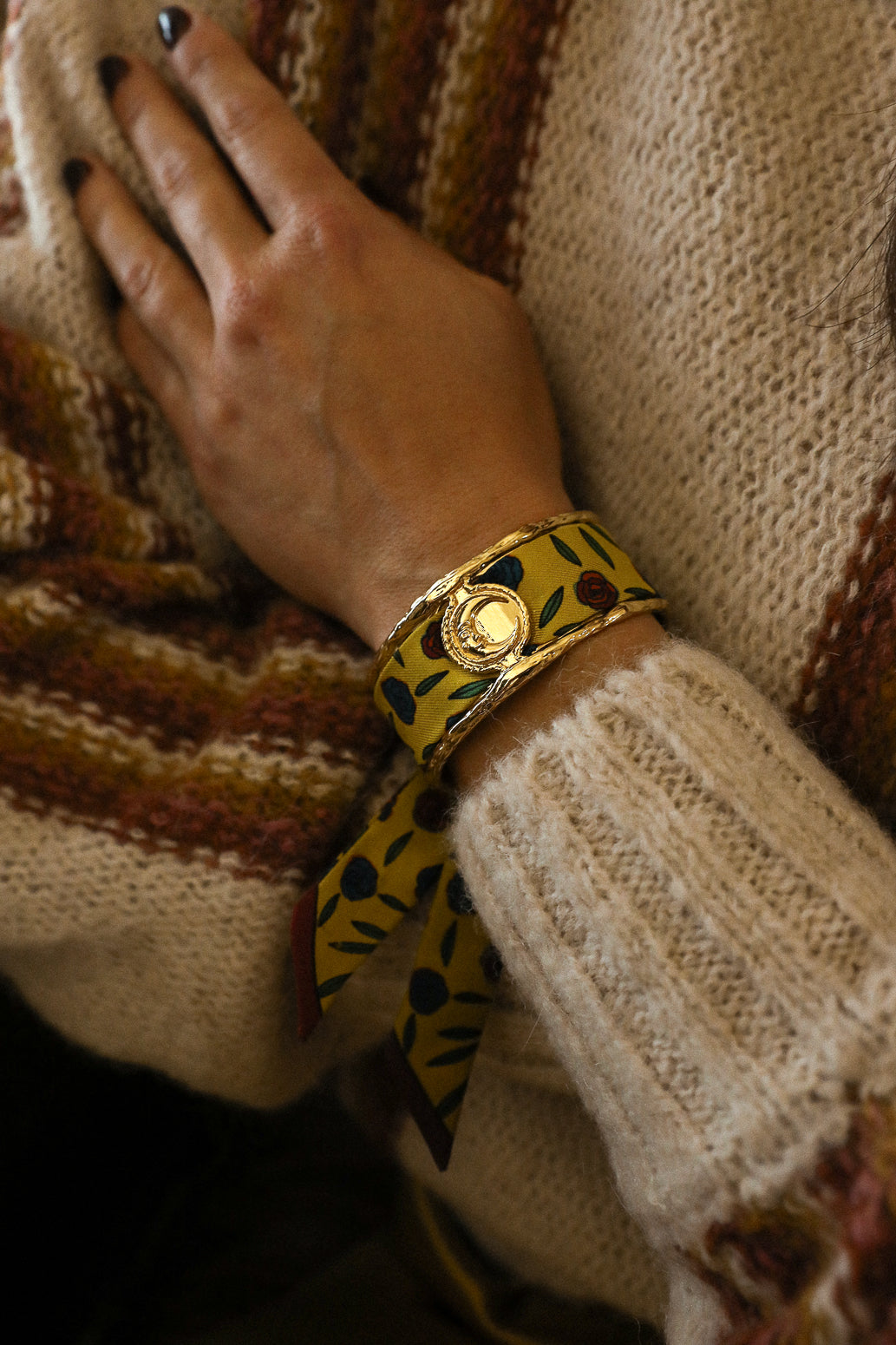 Gypsy Tales Moon and Ribbon Cuff, Curry