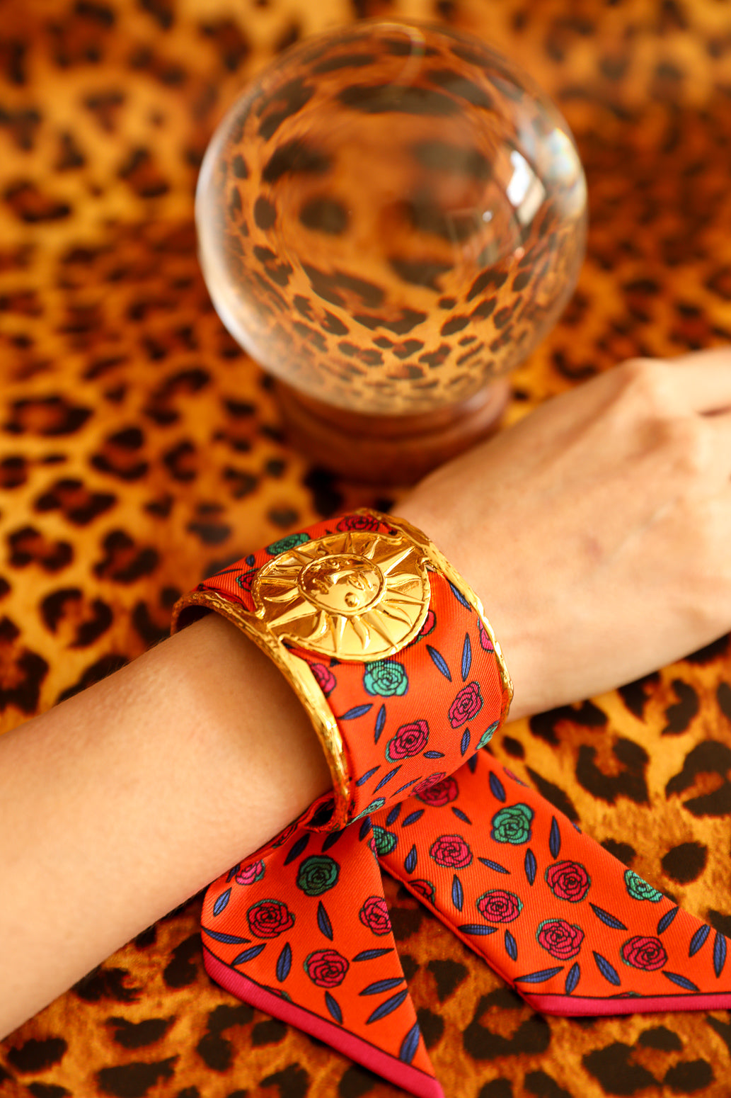 Grande manchette Soleil et ruban Gypsy Tales, orange