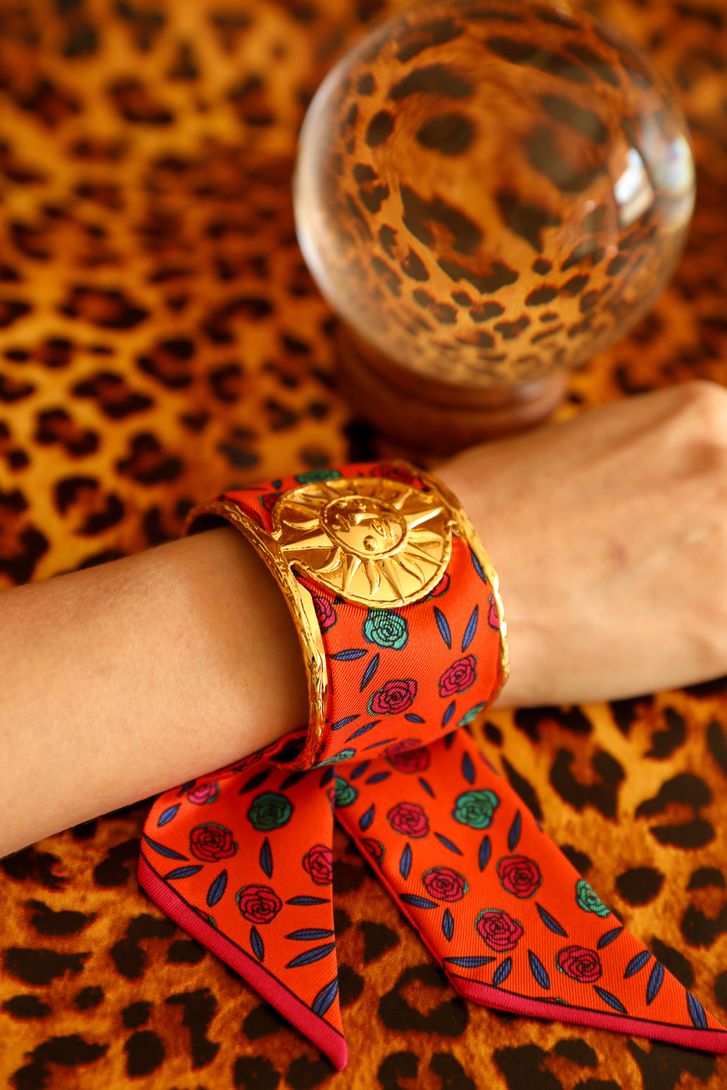 Grande manchette Soleil et ruban Gypsy Tales, orange