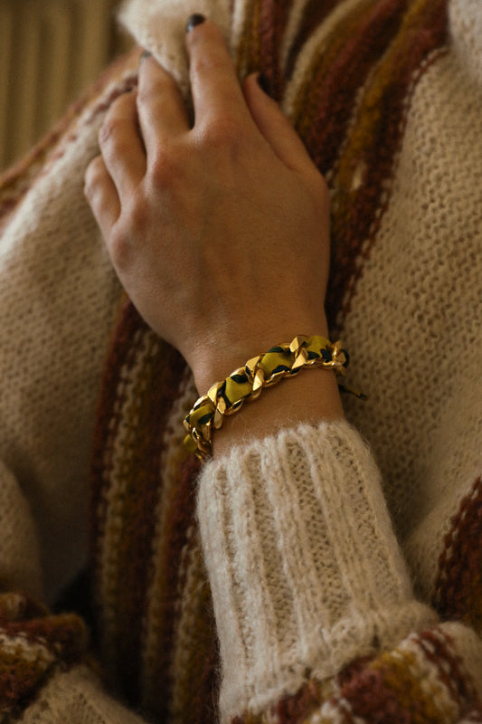 Bracelet Décembre et son ruban Gypsy Tales, curry