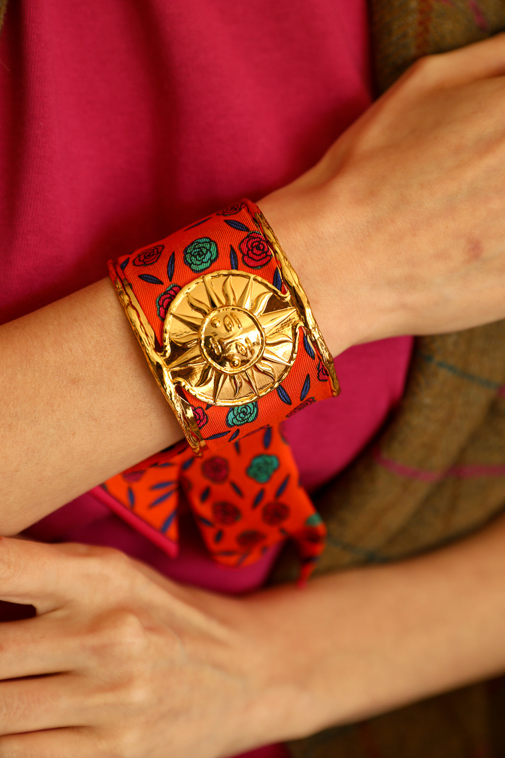 Grande manchette Soleil et ruban Gypsy Tales, orange