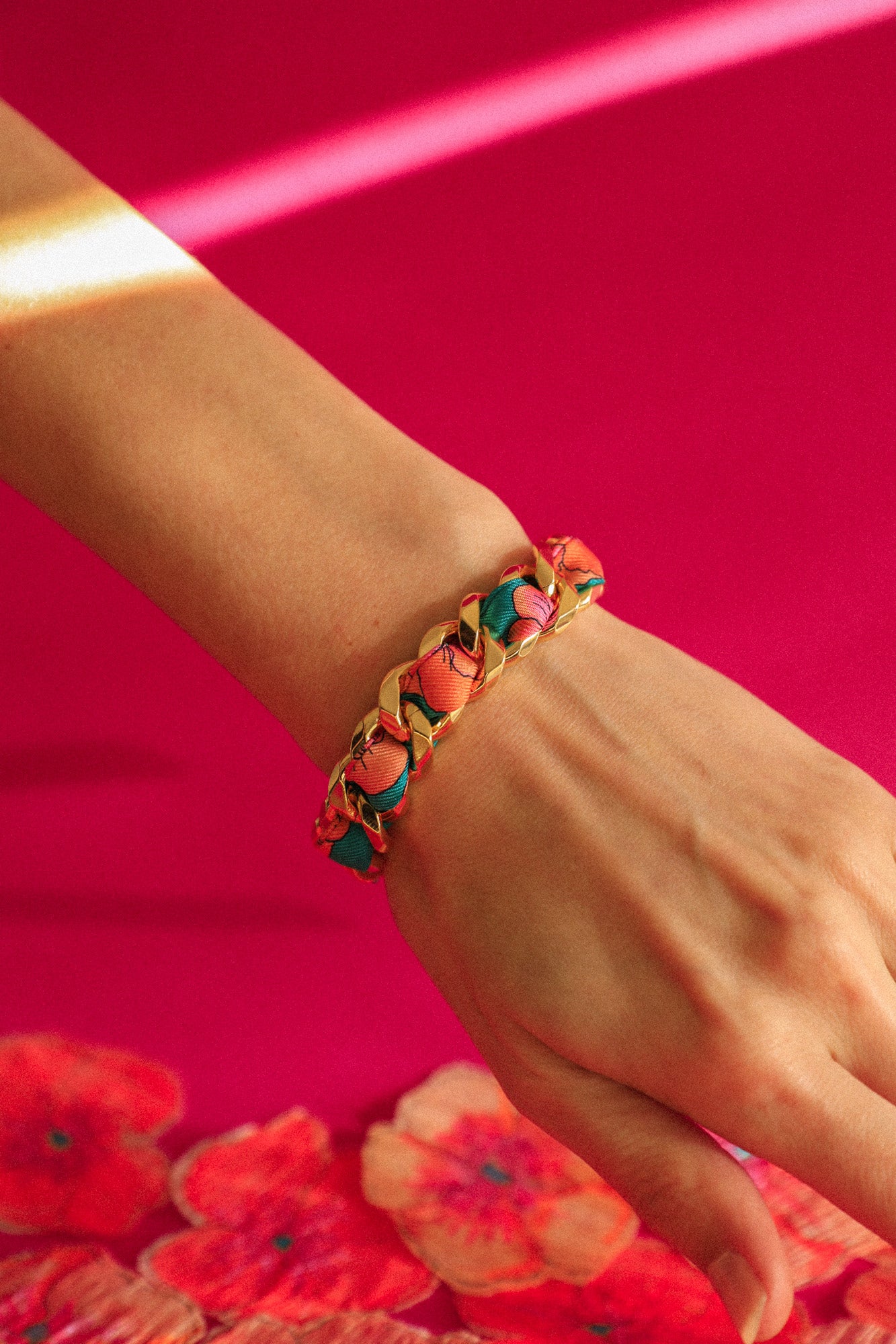 Bracelet Décembre et ruban Pensées turquoise