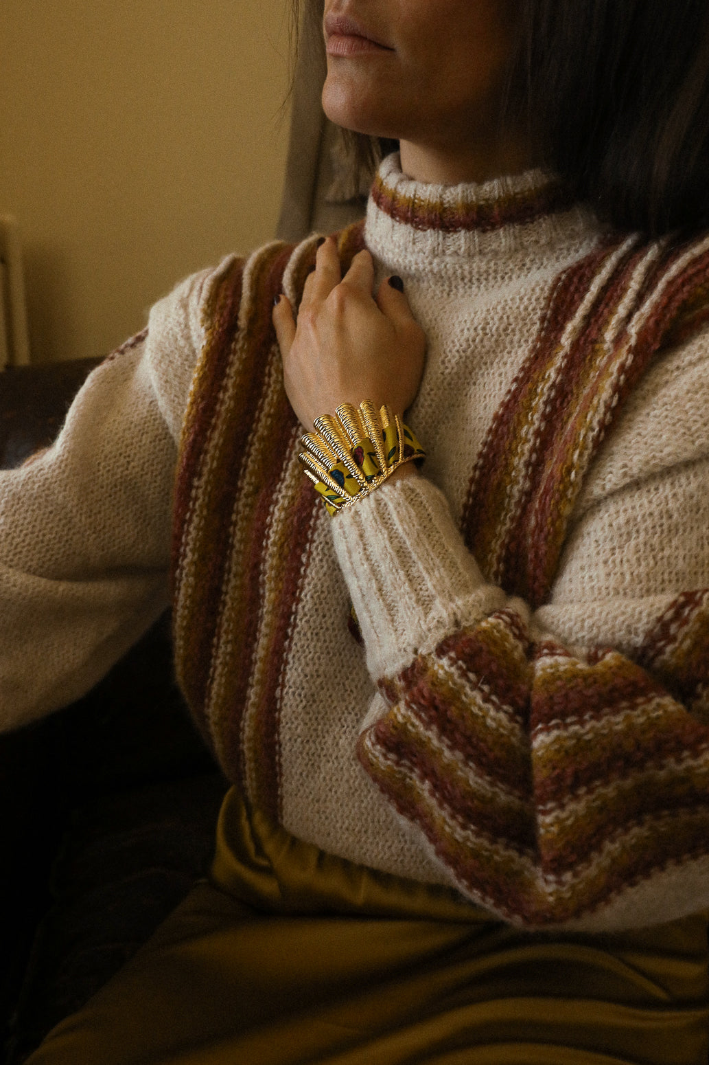 Manchette Coquille et ruban Gypsy Tales, curry