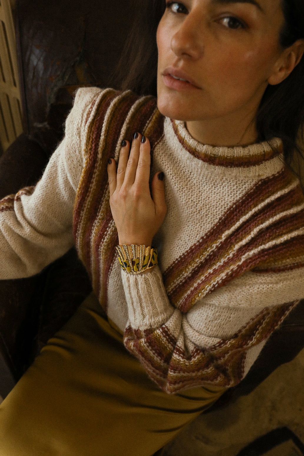 Manchette Coquille et ruban Gypsy Tales, curry