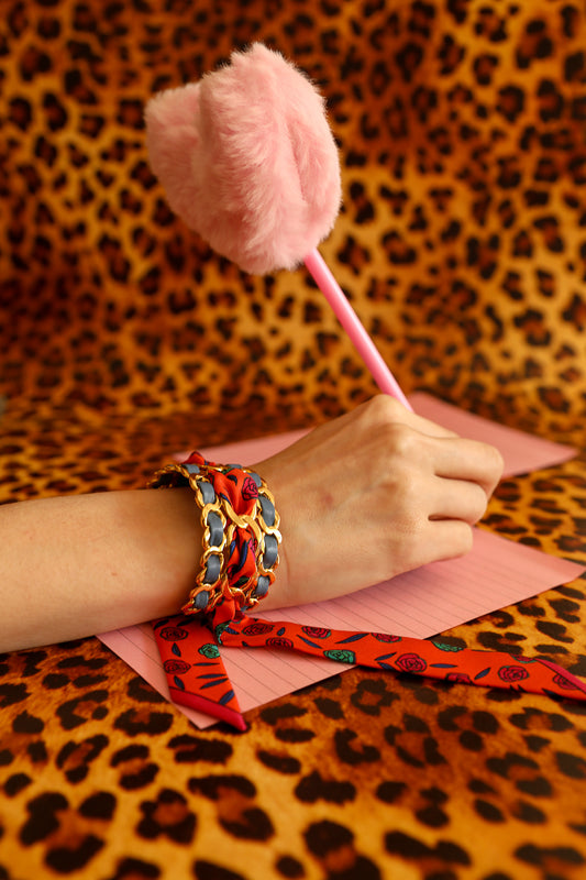 Petite manchette Décembre et ruban Gypsy Tales, orange