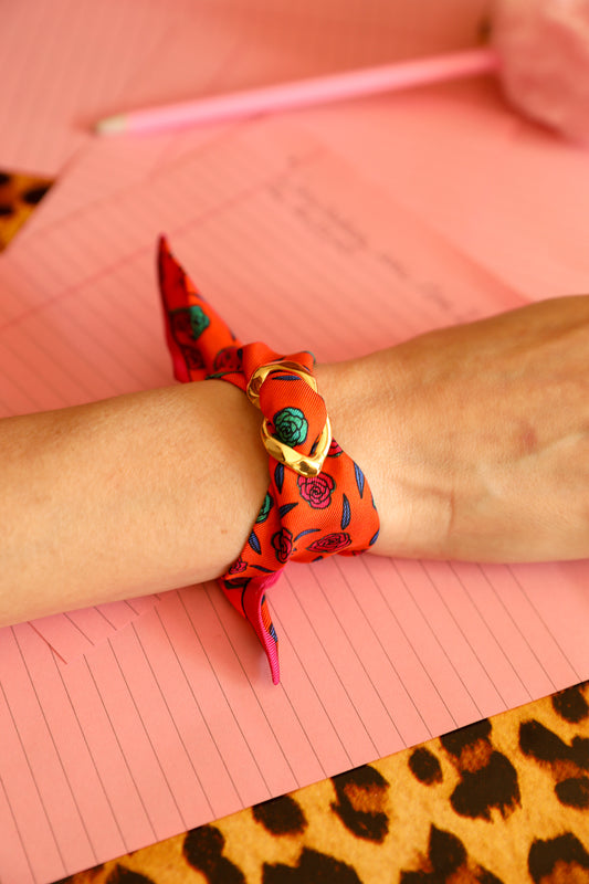 Ornement Décembre et son ruban en soie de 4cm Gypsy Tales, orange