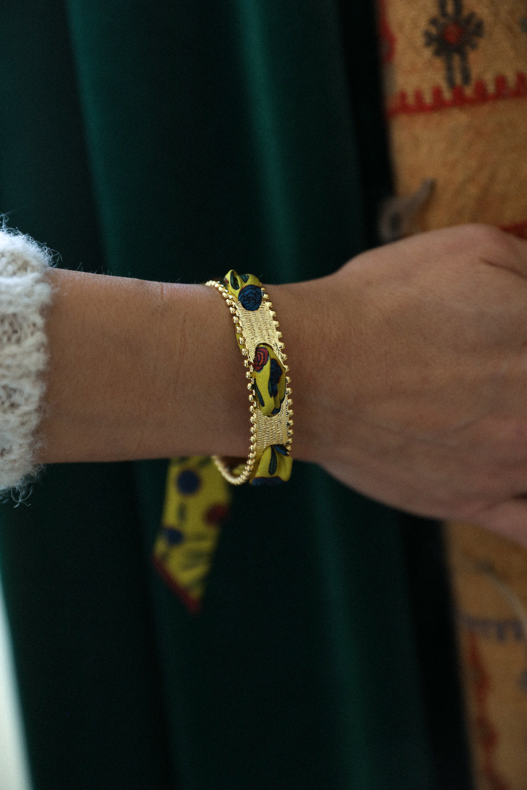 Diva Bracelet and Gypsy Tales Ribbon, Curry