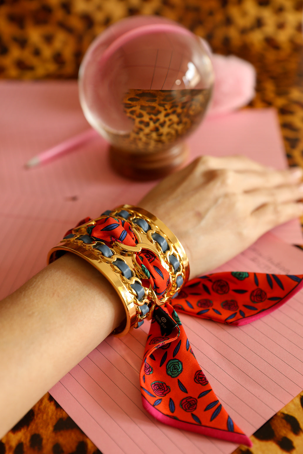 Grande manchette Décembre et ruban Gypsy Tales, orange