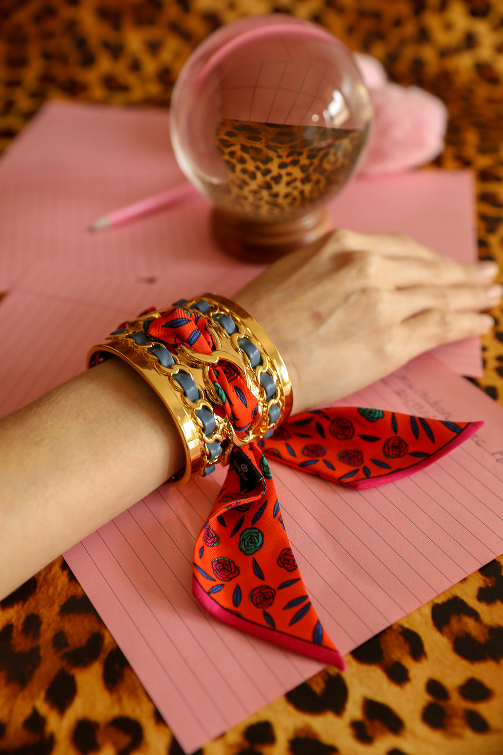 Grande manchette Décembre et ruban Gypsy Tales, orange