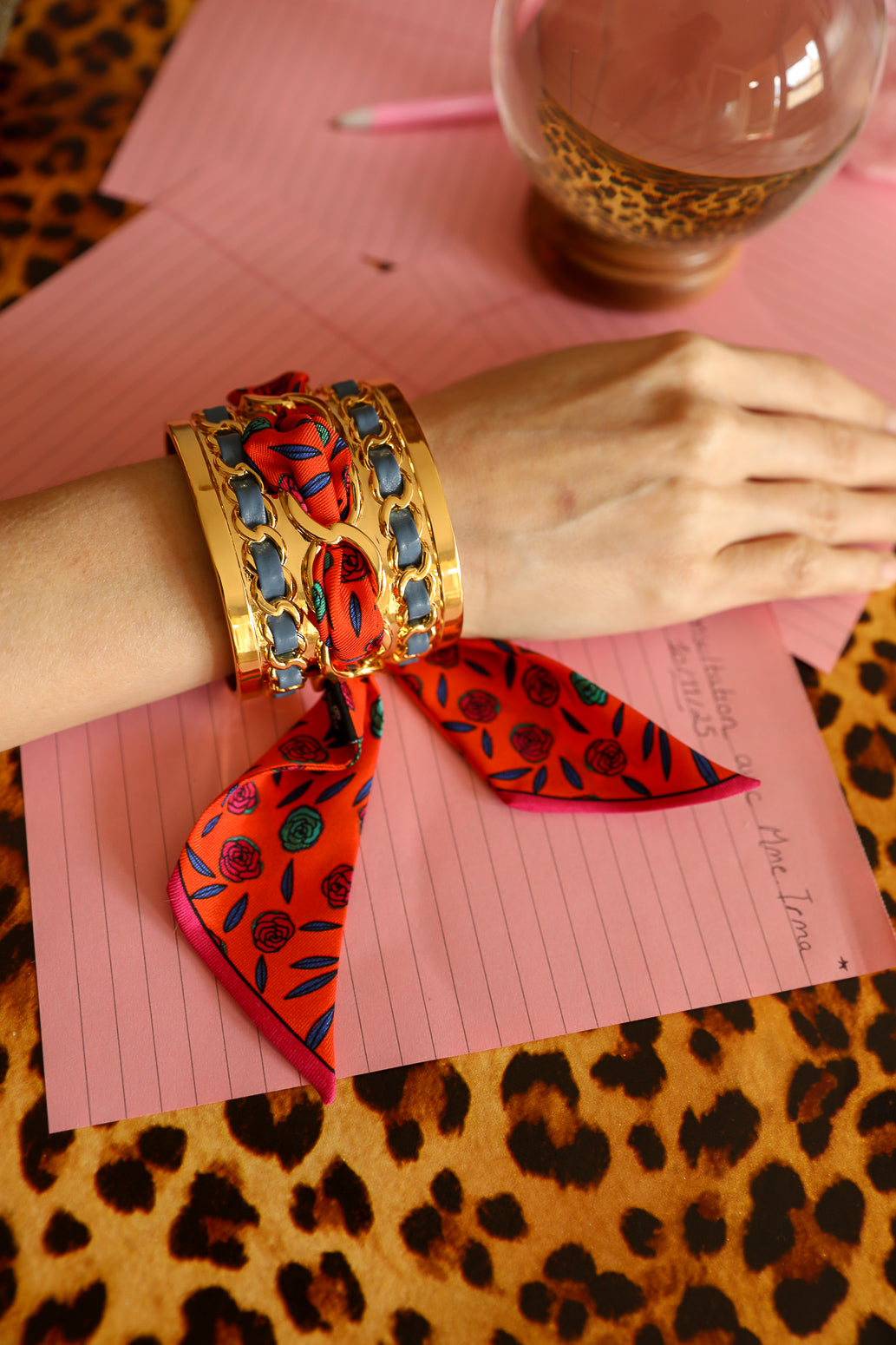 Grande manchette Décembre et ruban Gypsy Tales, orange