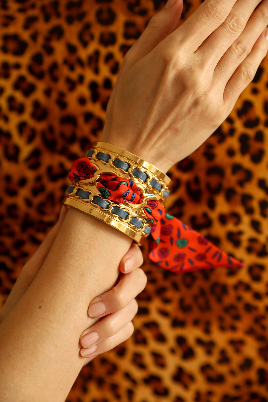 Grande manchette Décembre et ruban Gypsy Tales, orange