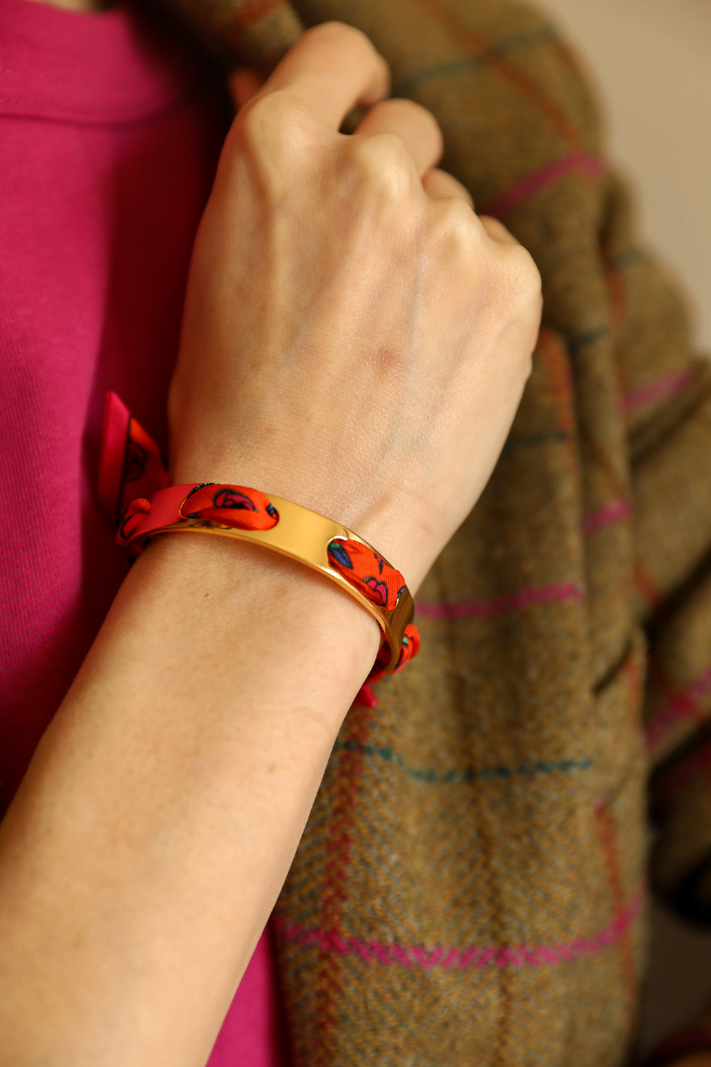 Bracelet Septembre et ruban Gypsy Tales, orange