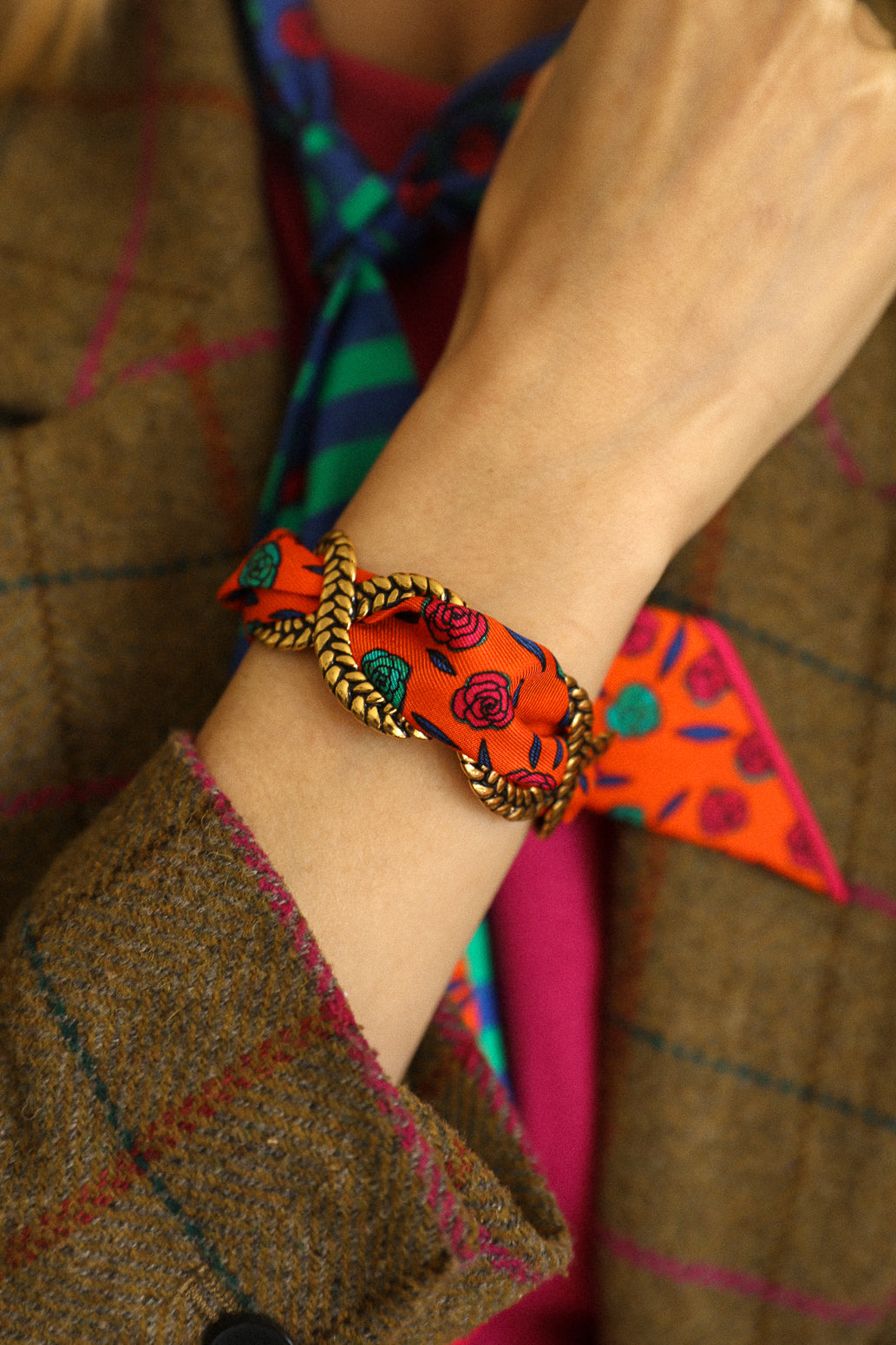 Bracelet en soie 4cm Gypsy Tales, orange