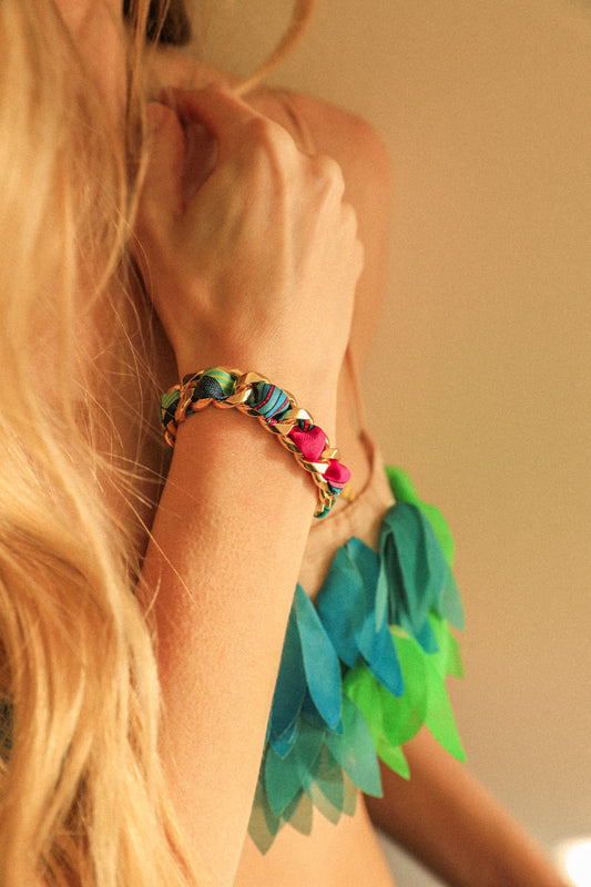 Bracelet Décembre et ruban Perroquet neutre