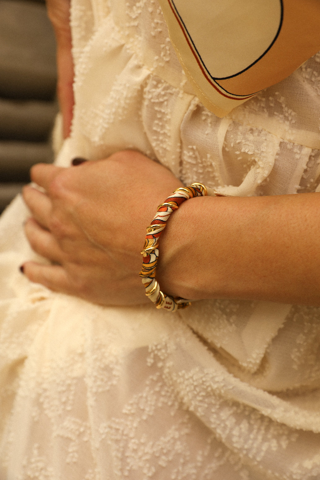 October bracelet and its ribbon Unknown address, snow