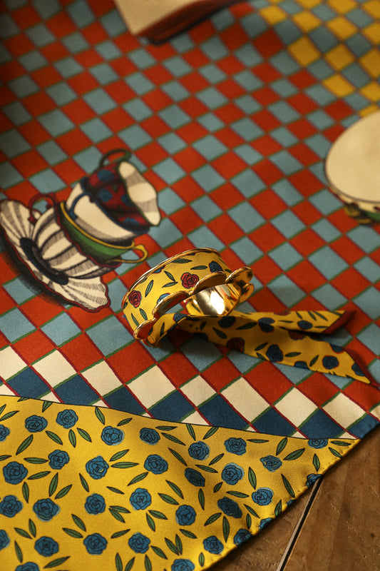 Manchette Fanion et ruban Gypsy Tales, curry