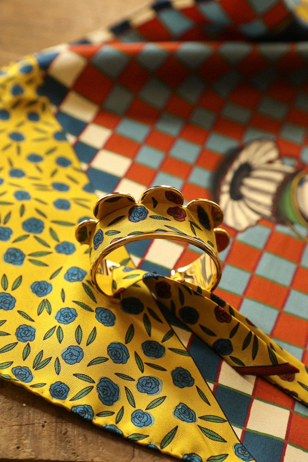 Manchette Fanion et ruban Gypsy Tales, curry